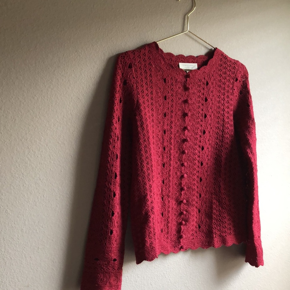 NWT Sezane Noelia cardigan cherry